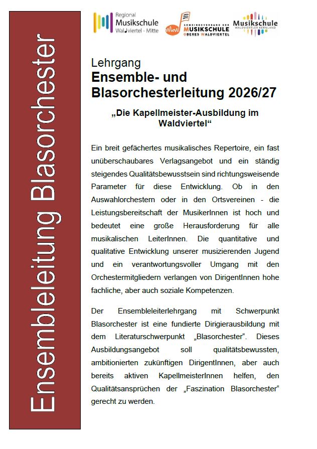 Lehrgang Ensembleleitung Blasorchester (ELBO)